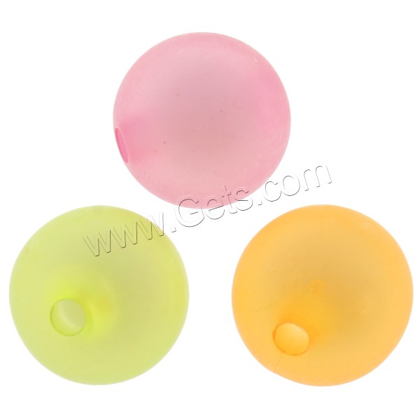 Frosted Acrylic Beads, Round, different size for choice, mixed colors, Hole:Approx 1mm, Sold By Bag