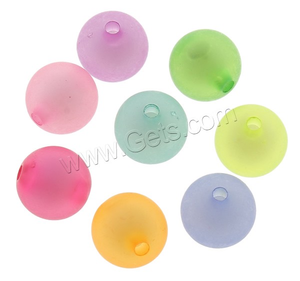 Frosted Acrylic Beads, Round, different size for choice, mixed colors, Hole:Approx 1mm, Sold By Bag