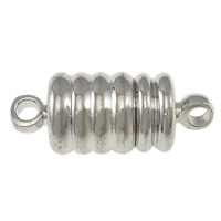 Brass Magnetic Clasp, Tube, plated, magnetism about 3000 gauss & single-strand 