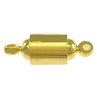 Brass Magnetic Clasp, Round Tube, plated, magnetism about 3000 gauss & single-strand 