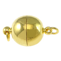 Brass Magnetic Clasp, Round, plated, single-strand Approx 4mm 