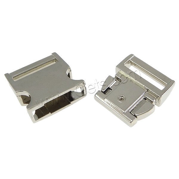 Zinc Alloy Side Release Buckle, platinum color plated, different size for choice, nickel, lead & cadmium free, Sold By PC