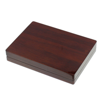Wood Necklace Box, with Velveteen, Rectangle, painted, brown 