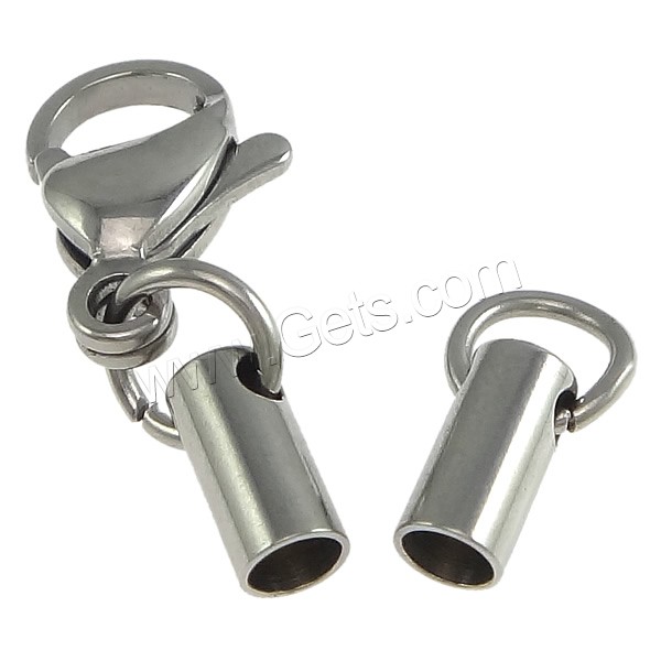Garra cuerda pulseras acero inoxidable, diverso tamaño para la opción & con tapa, color original, Vendido por UD