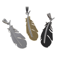 Stainless Steel Feather Pendant, electrophoresis Approx 