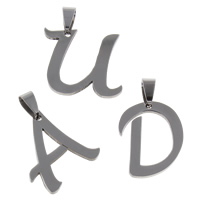 Stainless Steel Letter Pendant original color Approx 