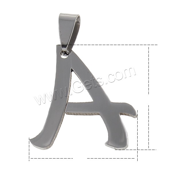 Stainless Steel Letter Pendant, different styles for choice, original color, Hole:Approx 4x8mm, Sold By PC