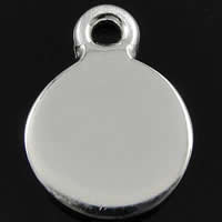 Sterling Silver Tag, 925 Sterling Silver, Flat Round, plated Approx 1.5mm 