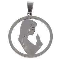 Stainless Steel Saint Pendant, Virgin Mary, original color Approx 