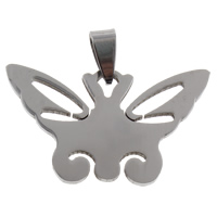 Нержавеющая сталь животных подвески, нержавеющая сталь, бабочка, оригинальный цвет отверстие:Приблизительно продается PC