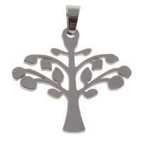 Pendentifs en acier inoxydable, arbre, couleur originale Environ Vendu par PC