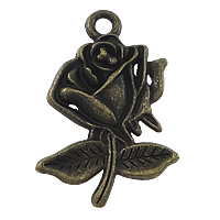 Zinc Alloy Flower Pendants, Rose, plated Approx 2.5mm 