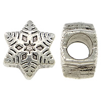 Zinc Alloy European Beads, Snowflake, plated, without troll nickel, lead & cadmium free Approx 4.5mm 