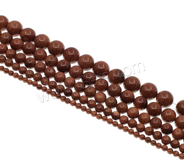 Goldstein Perlen, Goldsand, rund, natürlich, verschiedene Größen vorhanden, Bohrung:ca. 1mm, Länge:ca. 15 ZollInch, verkauft von Strang