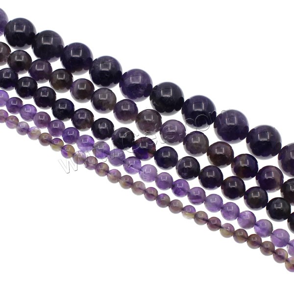 Natürliche Amethyst Perlen, rund, Februar Birthstone & verschiedene Größen vorhanden, Bohrung:ca. 1mm, Länge:ca. 15.7 ZollInch, verkauft von Strang