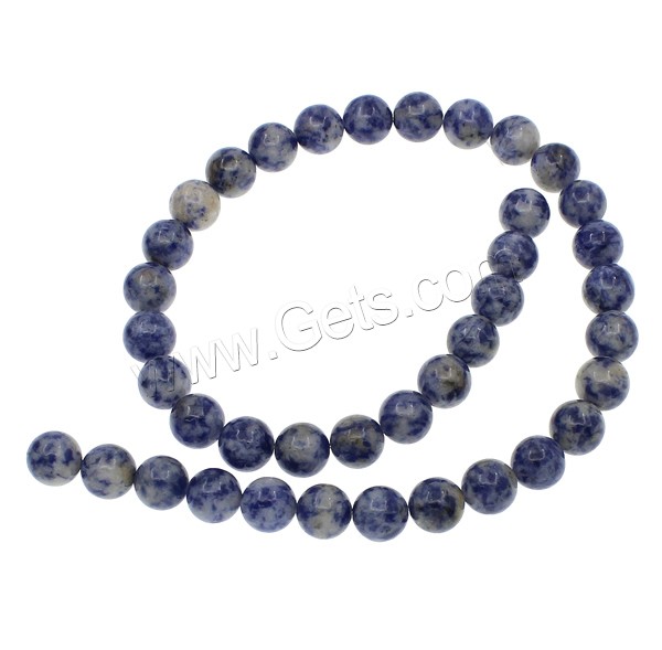 Perles tache bleu et blanc, Tache bleue, Rond, naturel, Trou:Environ 1mm, Longueur:Environ 15.7 pouce, Vendu par brin