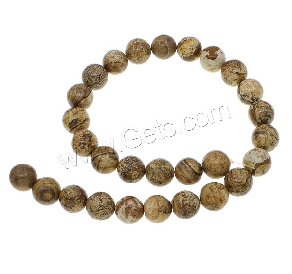 Natürlichen Baum-Achat-Perlen, Bild Jaspis, rund, verschiedene Größen vorhanden, Bohrung:ca. 1mm, Länge:ca. 15.7 ZollInch, verkauft von Strang