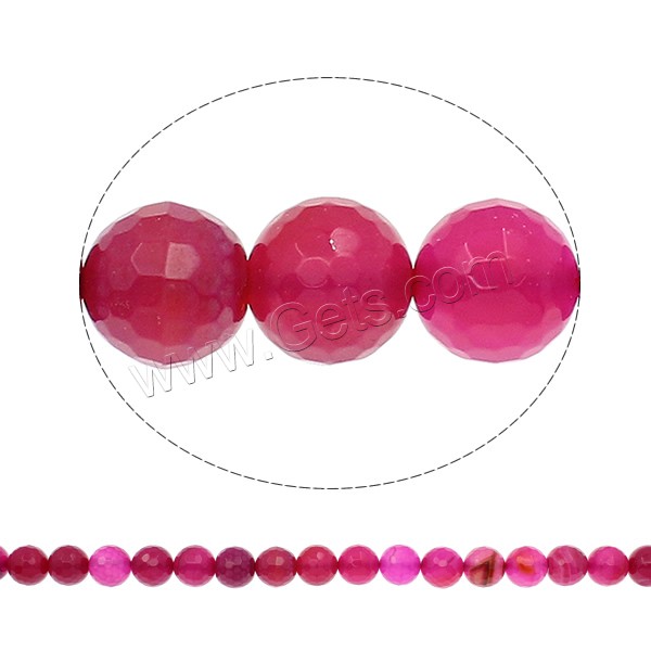 Natürliche Rosa Achat Perlen, rund, verschiedene Größen vorhanden & facettierte, Bohrung:ca. 1mm, Länge:ca. 15.7 ZollInch, verkauft von Strang