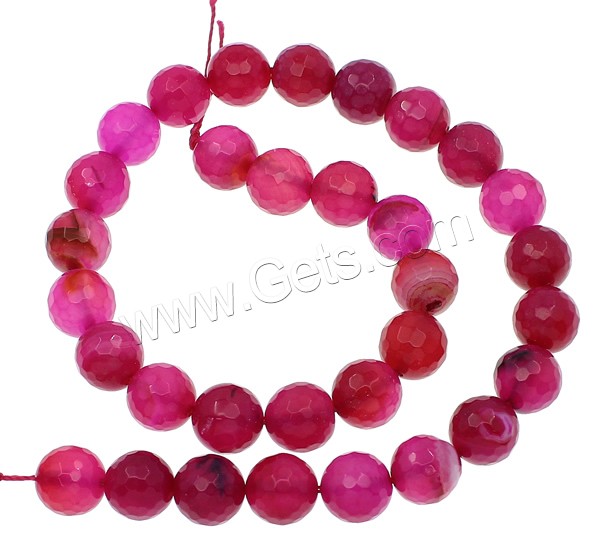 Natürliche Rosa Achat Perlen, rund, verschiedene Größen vorhanden & facettierte, Bohrung:ca. 1mm, Länge:ca. 15.7 ZollInch, verkauft von Strang