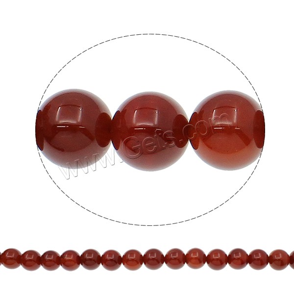 Natural Red Agate Beads, Round, different size for choice, Hole:Approx 1mm, Length:Approx 15.7 Inch, Sold By Strand