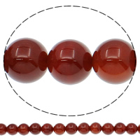 Natürlich rote Achat Perlen, Roter Achat, rund, verschiedene Größen vorhanden, Bohrung:ca. 1mm, Länge:ca. 15.7 ZollInch, verkauft von Strang