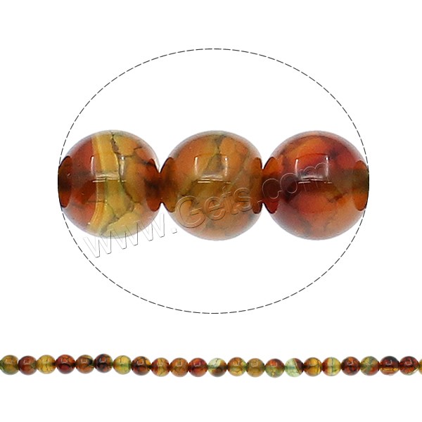 Natürliche Drachen Venen Achat Perlen, Drachenvenen Achat, rund, verschiedene Größen vorhanden, Bohrung:ca. 1mm, Länge:ca. 15.7 ZollInch, verkauft von Strang