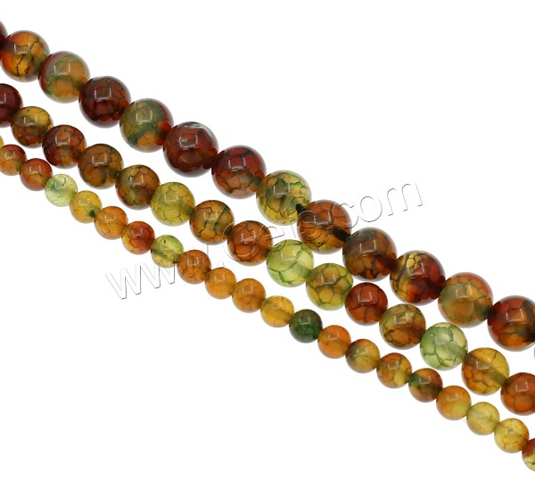 Natural Dragon Veins Agate Beads, Round, different size for choice, Hole:Approx 1mm, Length:Approx 15.7 Inch, Sold By Strand