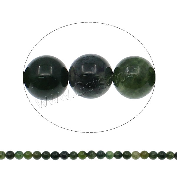 Natural Moss Agate Beads, Round, different size for choice, Hole:Approx 1mm, Length:Approx 15.7 Inch, Sold By Strand