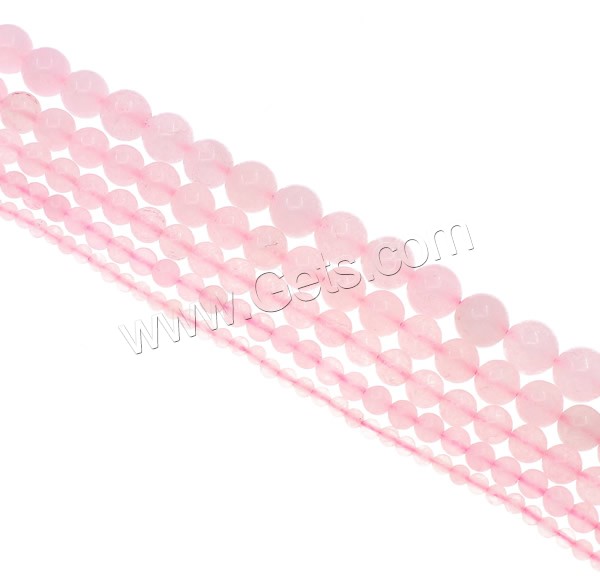 Natural Rose Quartz Beads, Round, different size for choice, Hole:Approx 1mm, Length:Approx 15.7 Inch, Sold By Strand
