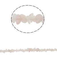 Gemstone Chips, Rose Quartz, 5-13mm Approx 0.8mm Approx 33 Inch, Approx 