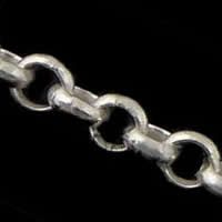 純銀製のジュエリー鎖, 92.5％純度シルバー, メッキ, ロロ チェーン, 無色, 1.3mm, 売り手 G[