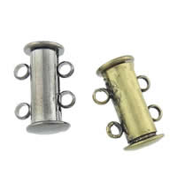 Brass Slide Lock Clasp, Zinc Alloy, Column, plated Approx 2mm 