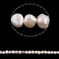 Perla Barroca Freshwater, Perlas cultivadas de agua dulce, Barroco, natural, Blanco, 6-7mm, agujero:aproximado 0.8mm, longitud:aproximado 15 Inch, Vendido por Sarta