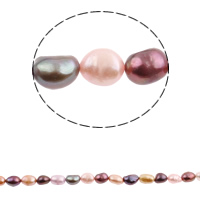 Barock kultivierten Süßwassersee Perlen, Natürliche kultivierte Süßwasserperlen, gemischte Farben, 8-9mm, Bohrung:ca. 0.8mm, Länge:ca. 15 ZollInch, verkauft von Strang