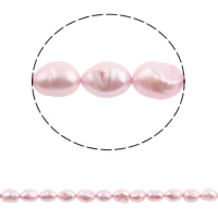Perles nacres baroques de culture d'eau douce , perle d'eau douce cultivée, naturel, rose pourpre, 8-9mm Environ 0.8mm Environ 15.7 pouce, Vendu par brin