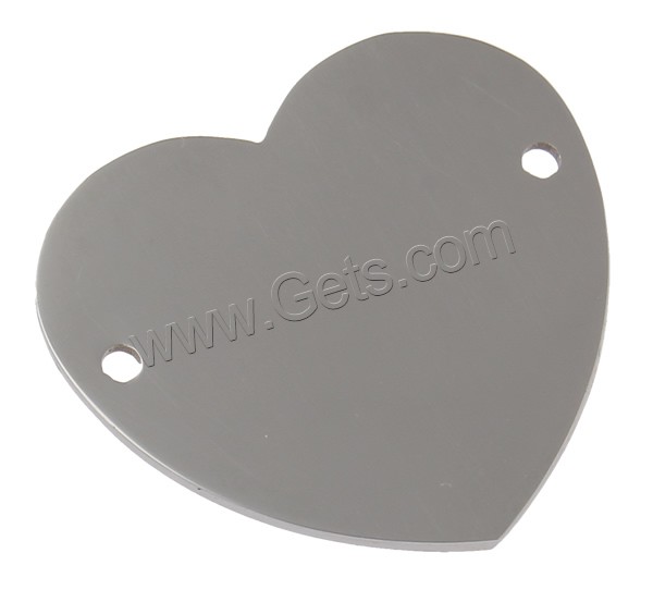 Conector encanto de acero inoxidable, Corazón, patrón láser & Modificado para requisitos particulares & 1/1 aro, color original, 31.5x30x1mm, agujero:aproximado 1mm, Vendido por UD