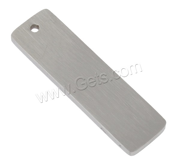 Stainless Steel Tag Charm, Rectangle, laser pattern & Customized, original color, 8x28x1.5mm, Hole:Approx 1mm, Sold By PC