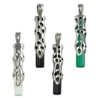 Gemstone Jewelry Pendant, Stainless Steel, with Gemstone, Column Approx 
