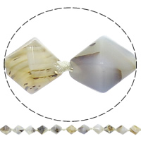 Original Farbe Achat Perlen, Originale Farbe Achat, Doppelkegel, grau, 15x17mm, Bohrung:ca. 1mm, Länge:ca. 16.1 ZollInch, ca. 23PCs/Strang, verkauft von Strang