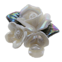 Blume Porzellan Perlen, bunte Farbe plattiert, geschichtet, 25x22x13mm, Bohrung:ca. 1mm, verkauft von PC