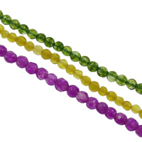 Gefärbte Achat Perlen, rund, facettierte, keine, 2mm, Bohrung:ca. 1mm, Länge:ca. 15 ZollInch, ca. 180PCs/Strang, verkauft von Strang