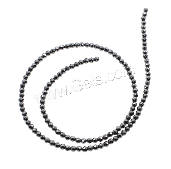 Nicht magnetische Hämatit Perlen, Non- magnetische Hämatit, rund, verschiedene Größen vorhanden & facettierte, schwarz, Bohrung:ca. 1mm, Länge:ca. 15.7 ZollInch, verkauft von Strang