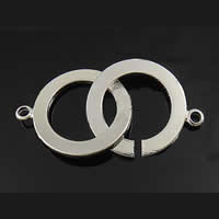 Messing Ring-Ring Verschluss, Kreisring, plattiert, Einzelstrang, keine, 18x1.5mm, Bohrung:ca. 2mm, verkauft von setzen