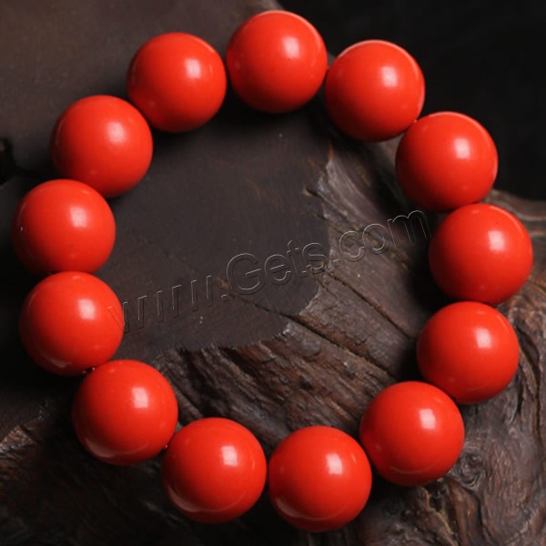 Fashion Cinnabar Bracelet, Round, different size for choice, Grade AAAAA, Length:Approx 7.5 Inch, Sold By Strand