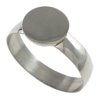 Stainless Steel Pad Ring Base, original color, 12mm, US Ring 