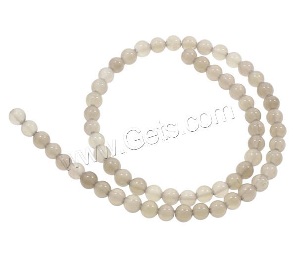 Natürliche graue Achat Perlen, Grauer Achat, rund, verschiedene Größen vorhanden, Bohrung:ca. 1mm, Länge:ca. 15 ZollInch, verkauft von Strang