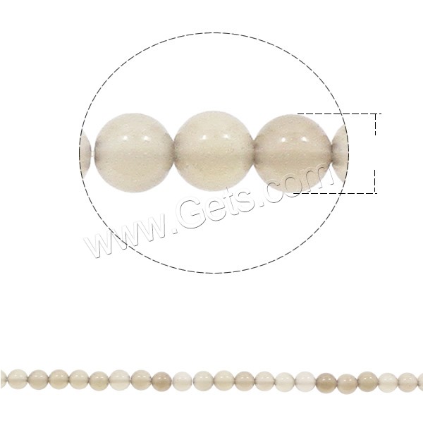 Perles agates grises naturelles, agate grise, Rond, normes différentes pour le choix, Trou:Environ 1mm, Longueur:Environ 15 pouce, Vendu par brin