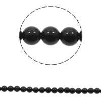 Perles Agates Noires naturelles, agate noire, Rond, normes différentes pour le choix Environ 1mm Environ 15 pouce, Vendu par brin