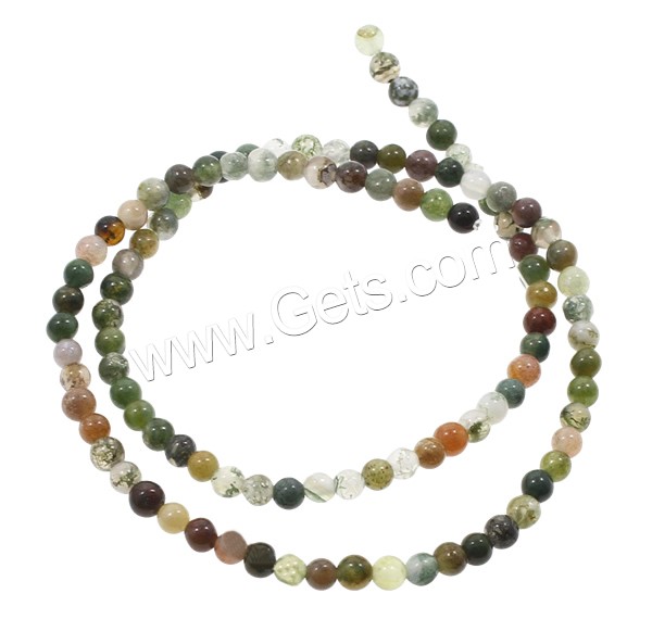 Perles en pierre d'agate mousse naturelle, Rond, normes différentes pour le choix, couleurs mélangées, Trou:Environ 1mm, Longueur:Environ 15 pouce, Vendu par brin