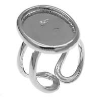 真鍮ベゼル ベースのリング, 銅, フラットオーバル, メッキ, 開く & 調節の可能性がある, 無色 内径:約 サイズ:8, 売り手 パソコン